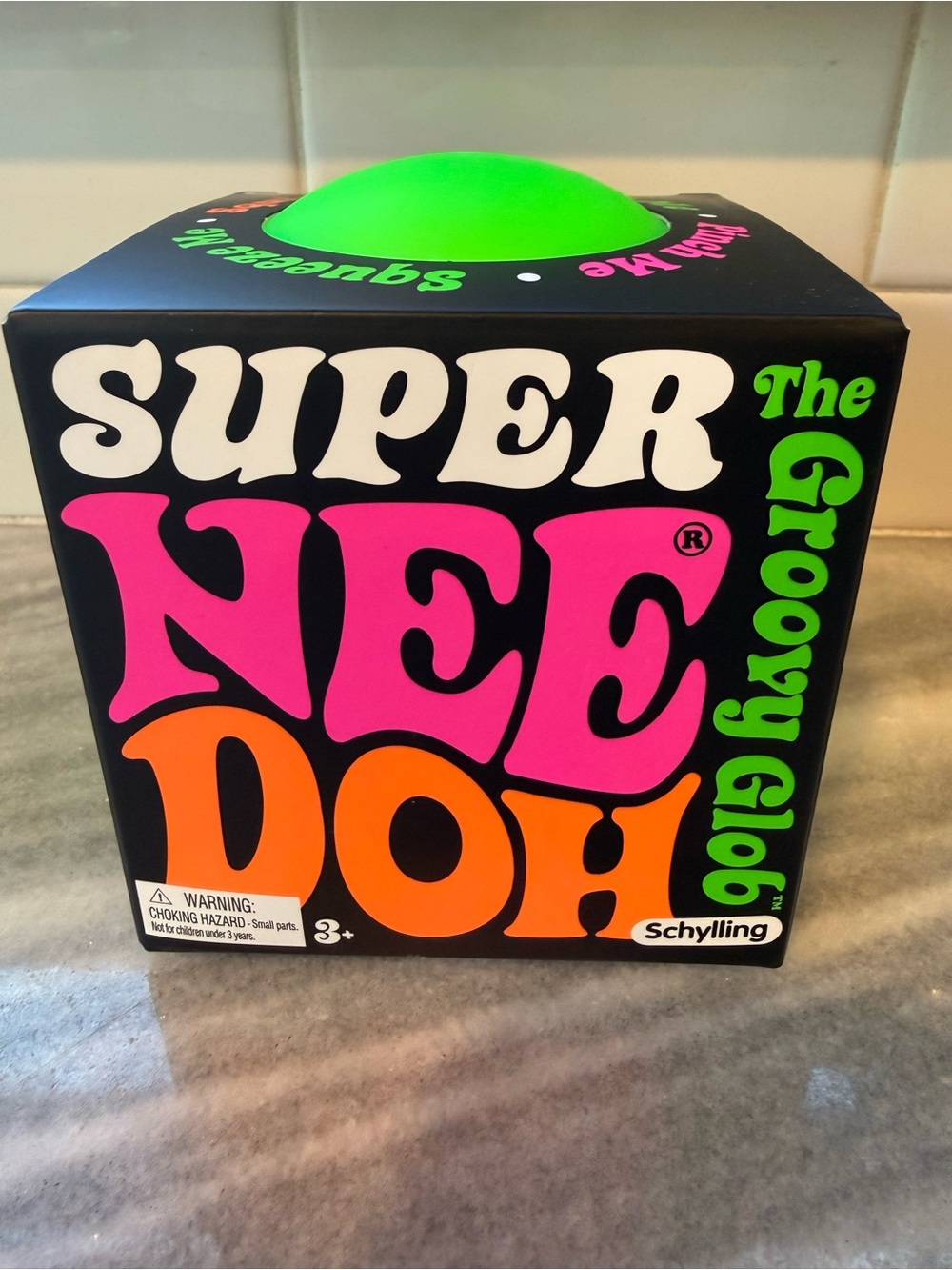 Schylling Super NeeDoh The Groovy Glob Kids Toy - Neon Green